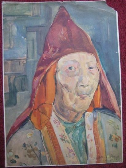 null Marie Antoinette BOULLARD-DEVE (1890-1970)
Portrait d'indo-chinois
estampe
46...