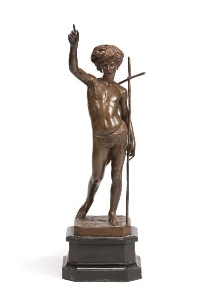 Paul DUBOIS (1827-1905) Saint Jean-Baptiste
Bronze à patine brune.
Portant sur le...