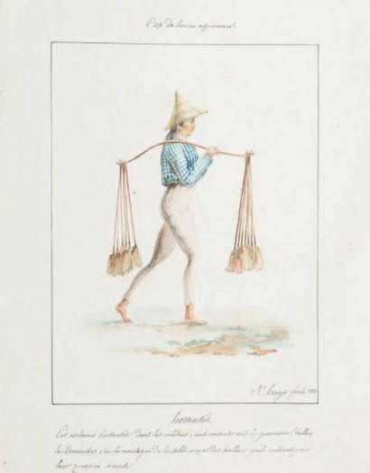 Jacques ARAGO (1790-1854) Hottentot du Cap de Bonne Espérance
Aquarelle sur traits...