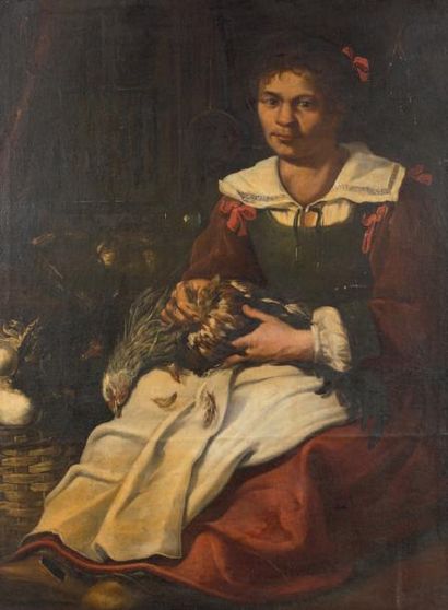 Attribué à Baldassare de CARO (1689-1750) Femme plumant une volaille
Homme plumant...