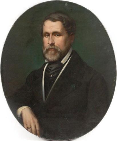 Jean Marius FOUQUE (Arles, 1822 - Lorient, 1880) Portrait d'homme à la barbe
Sur...