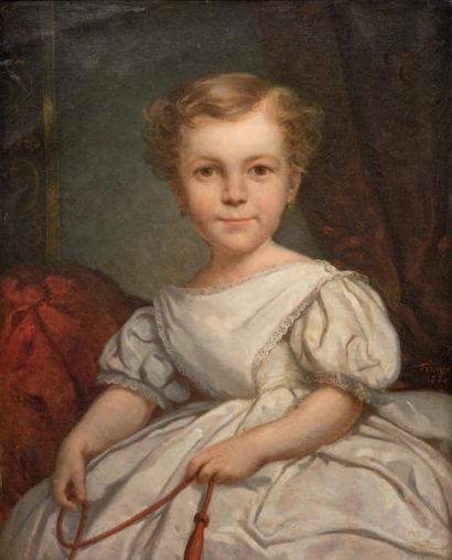 Auguste François Joseph FERAGU (Lille, 1816 - Amiens, 1892) Portrait de jeune fille
Sur...