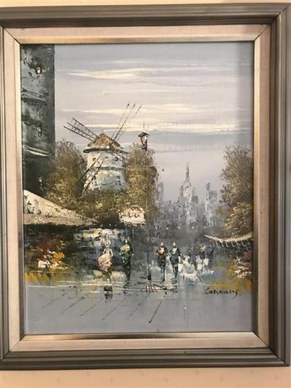 null Vue de Montmartre animée du moulin et de personnages
Huile sur toile
49,5 x...