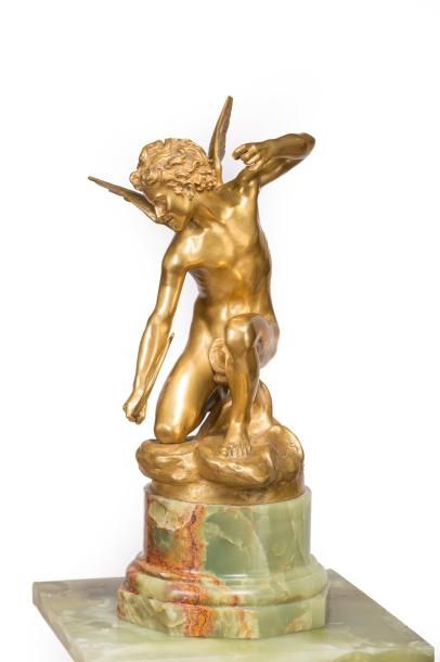 Laurent MARQUESTE (1848-1929) 
Cupidon
Bronze doré portant Marqueste sur le coté.
Siot...