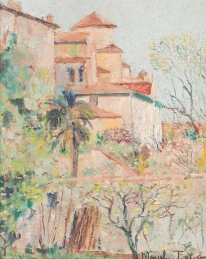 Marcel JALLOT (1904-?) 
Village en Provence
Huile sur toile.
Signée en bas à droite.
41...
