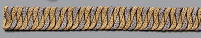 null Bracelet manchette articulé en or jaune et or gris (750 millièmes) torsadé à...