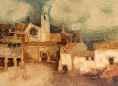 Sunol Munoz Ramos ALVAR (1935) 
Le village, 1967
Huile sur toile.
Signée en bas à...