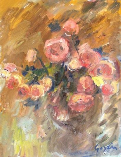 Pierre GOGOIS (1935) Bouquet de fleurs 
Huile sur toile
Signée en bas à droite
65...