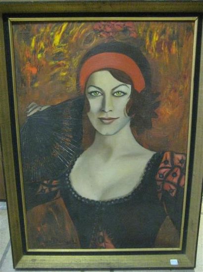 null Simone VAN DORNAEL
"Espagnole à la fleur"
Huile sur toile signée
70 x 50 cm