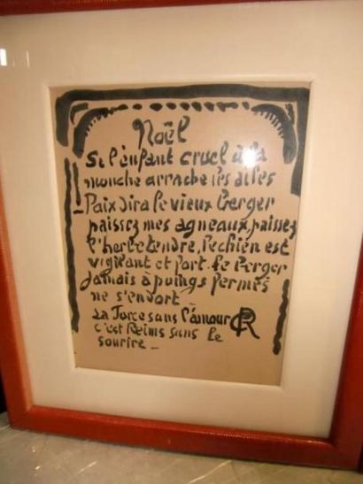 null Deux poèmes sous-verre signés CR en bas à droite
26 x 20 cm