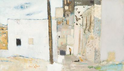 René GENIS (1922-2004) «Ruelle à Ibiza, 1959»
Huile sur toile.
Signée en bas à gauche,...