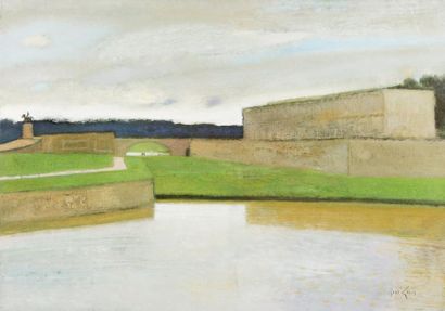 René GENIS (1922-2004) «Château de Chantilly»
Huile sur toile.
Signée en bas à droite,...