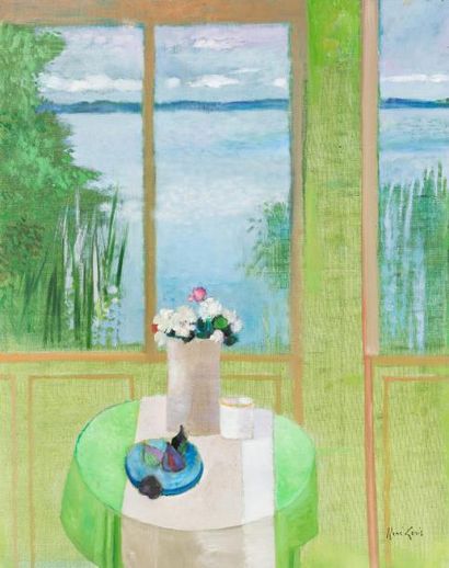 René GENIS (1922-2004) «La petite chambre verte»
Huile sur toile.
Signée en bas à...