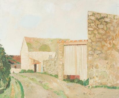 René GENIS (1922-2004) «Ruelle dans un village»
Huile sur panneau d'isorel.
Signé...