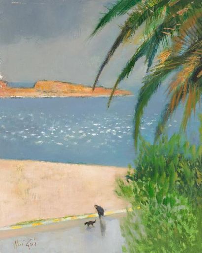 René GENIS (1922-2004) «Pluie devant Bandol»
Huile sur toile.
Signée en bas à gauche,...