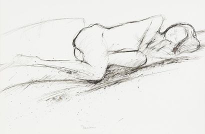 Guy Bardone (1927-2015) «Nu allongé»
Encre sur papier.
Signé en bas au milieu.
32...