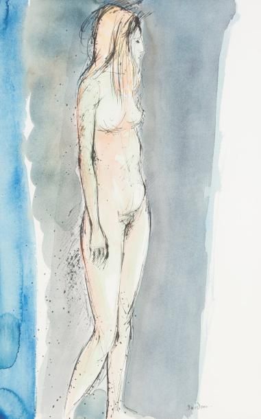 Guy Bardone (1927-2015) «La grande blonde»
Aquarelle et encre sur papier.
Signé en...