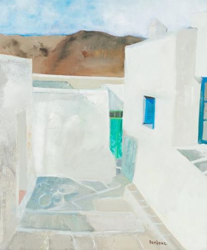 Guy Bardone (1927-2015) «Escalier en Grèce»
Huile sur toile.
Signée en bas vers la...