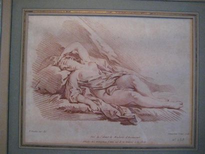 null Gravure sépia d'Après Boucher Demarteau Cabinet de Madame D Azaincourt
22 x...