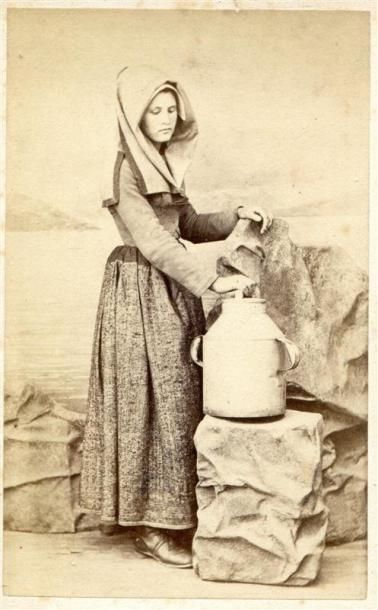 J.DUCLOS (c.1825- ?). Type de bretons, quatre...