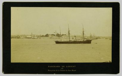 null NEURDEIN. Lorient, le port vers 1880. Tirage albuminé d'époque, 10,8 x 19,9...