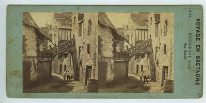 null FURNE & TOURNIER, vue stéréoscopique du " Voyage en Bretagne " N°16, 1857- Hennebont...