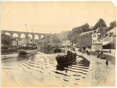 null Photographe non identifié. Trois photographies de Dinan, vers 1880. Tirages...