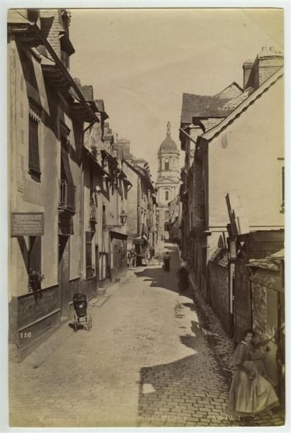 null NEURDEIN. Rennes, trois photographies vers 1880. Tirages albuminés d'époque,...
