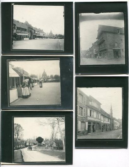 null Photographe non identifié. Ensemble de 16 photographies vers 1910 : Carhaix...