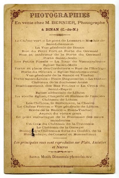 null BERNIER. Vue de Saint-Pol-de-Léon, vers 1880. Tirage albuminé d'époque, 14,6...