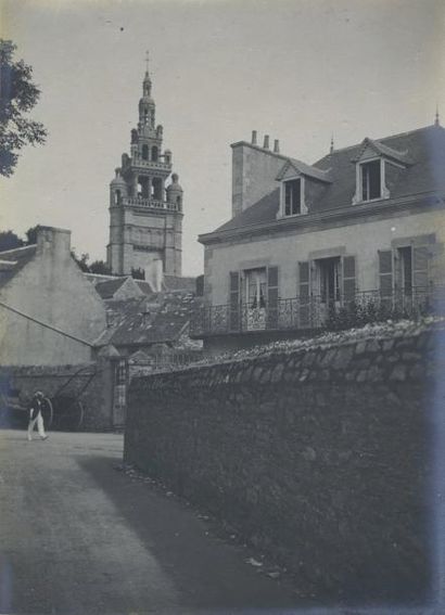 null Photographe non identifié. Roscoff (3) et Morlaix (1), 1904. Quatre tirages...