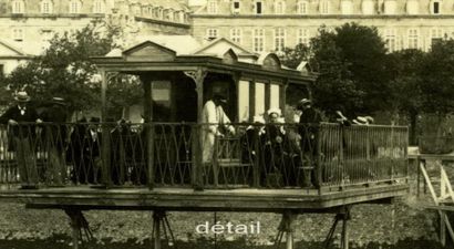 null Photographe non identifié. Le pont roulant à Saint Malo, vers 1910. Tirage argentique...