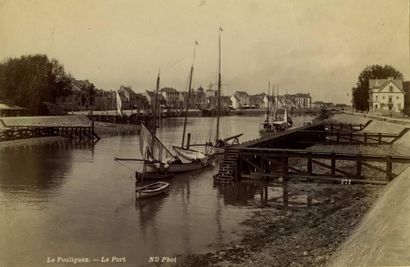 null NEURDEIN. Le Pouliguen, le port, vers 1890. Tirage albuminé d'époque, 12 x 18,6...