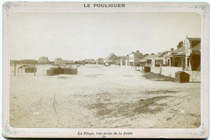 null NEURDEIN. Le Pouliguen, la plage, vers 1890. Tirage albuminé d'époque 9 x 14,9...