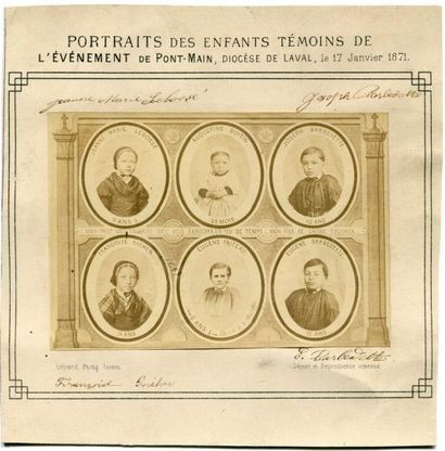  MARIUS/GERARD.  Deux photographies de l'  " évènement " de Pontmain, 1871. Tirages...