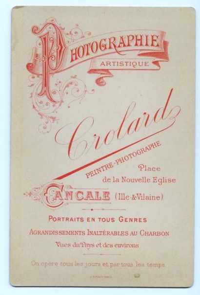 null CROLARD. Vue de Cancale, vers 1880. Tirage albuminé d'époque, 9,4 x 14,9 cm....