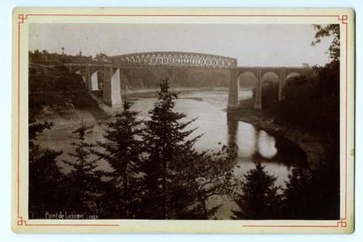 null ORDINAIRE. Pont de Lessard, vers 1880. Tirage albuminé d'époque, 9,3 x 14,8...
