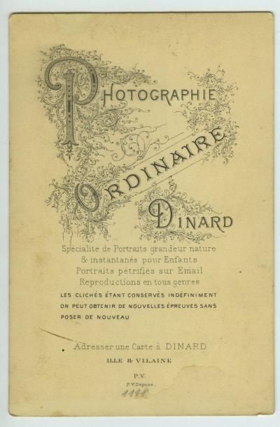 null ORDINAIRE. Dol-de-Bretagne, trois (3) photographies vers 1880. Tirages albuminés...