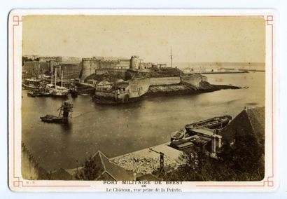 null NEURDEIN. Brest, le port, quatre (4) photographies vers 1880. Tirages albuminés...