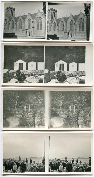 null Photographe non identifié. Dix-huit (18) photographies stéréoscopiques 1930/1948....