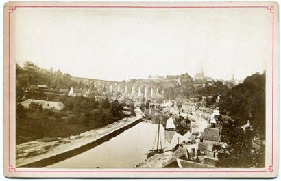 null ORDINAIRE. Dinan, vue panoramique, vers 1880. Tirage albuminé d'époque 9,6 x...