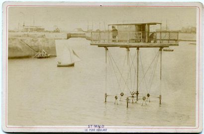 null Saint-Malo, le pont roulant, vers 1880. Tirage albuminé d'époque 9,7 x 15,3...