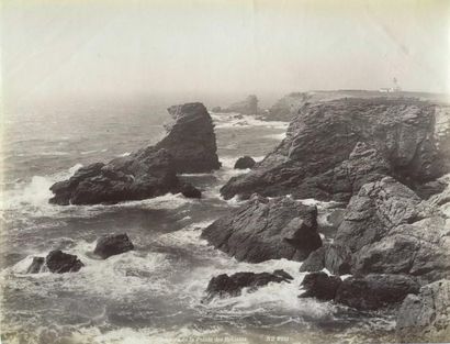 null NEURDEIN. Belle-Isle. Rochers de la pointe des Poulains, vers 1880. Tirage albuminé...