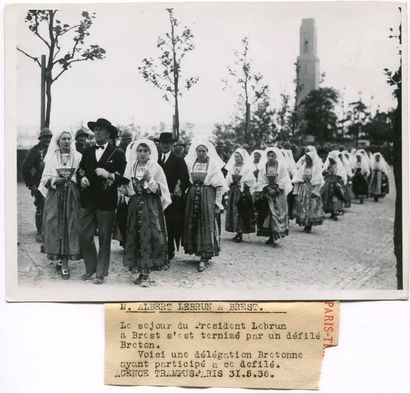 null TRAMPUS. Brest, défilé à l'occasion de la visite du Président Lebrun, 1936....