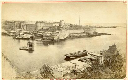 null Photographe non identifié. Brest, le port, vers 1880. Tirage albuminé 9,7 x...