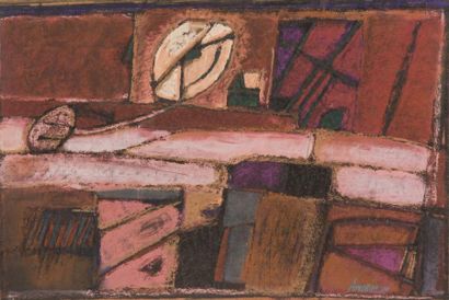 Manuel Amorim (1950) Composition, 1979
Pastel sur papier.
Signé et daté 79 en bas...
