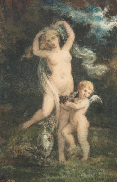 NARCISSE DIAZ (1807-1876) Vénus et l'amour au coffret de bijoux
Vénus et l'amour...