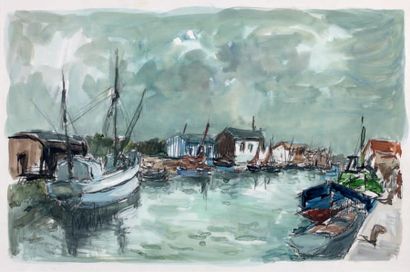 Fernand HERBO (1905-1995) Le Port de Noirmoutier
Aquarelle.
33 x 50 cm

Provenance:...