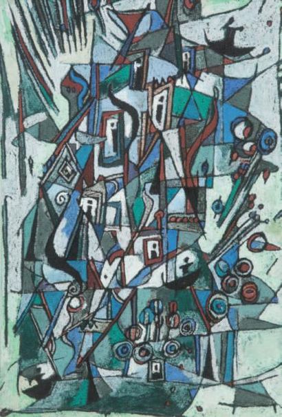 Manuel Amorim (1950) Composition, 1974
Pastel sur papier.
Non signé.
37,5 x 25,5...