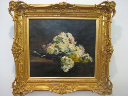 Alfred ROUBY (1849-1909) Jetée de fleurs sur un entablement
Huile sur toile.
Signée...